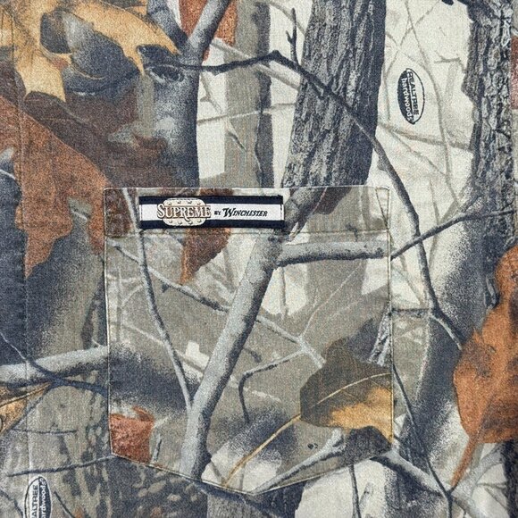 Winchester Supreme Shirt Mens XL Realtree Hardwoods Camo Hunting Green Brown - Picture 10 of 10